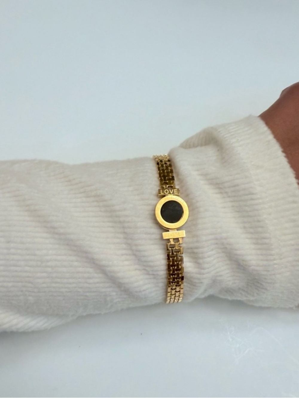 Gold Plated Stainless Steel Roman Numeral Bracelet